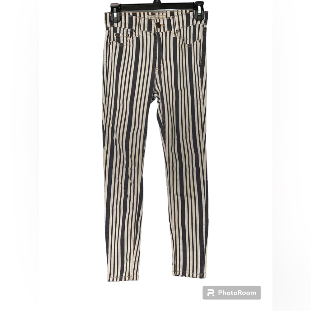Free People striped cropped jeans